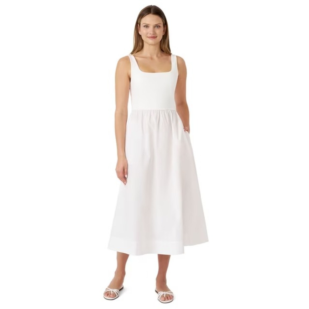 NWT Edited by Hunter McGrady Women's Mixed Media Maxi Dress Size XL White